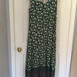 Mixed Print V-Neck Maxi Dress (NWOT)